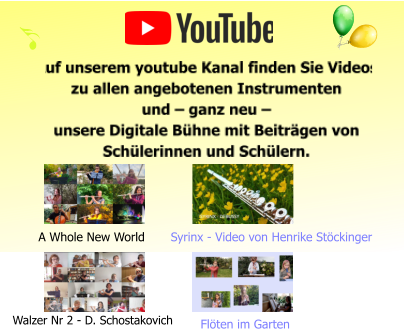Flöten im Garten A Whole New World  Walzer Nr 2 - D. Schostakovich Syrinx - Video von Henrike Stöckinger